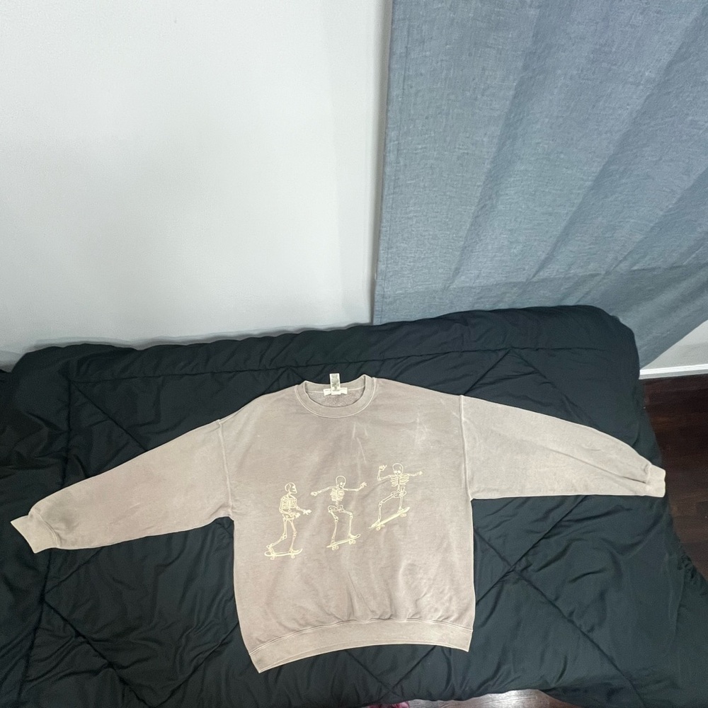 Project Social T Beige Crewneck Sweater with Graphic